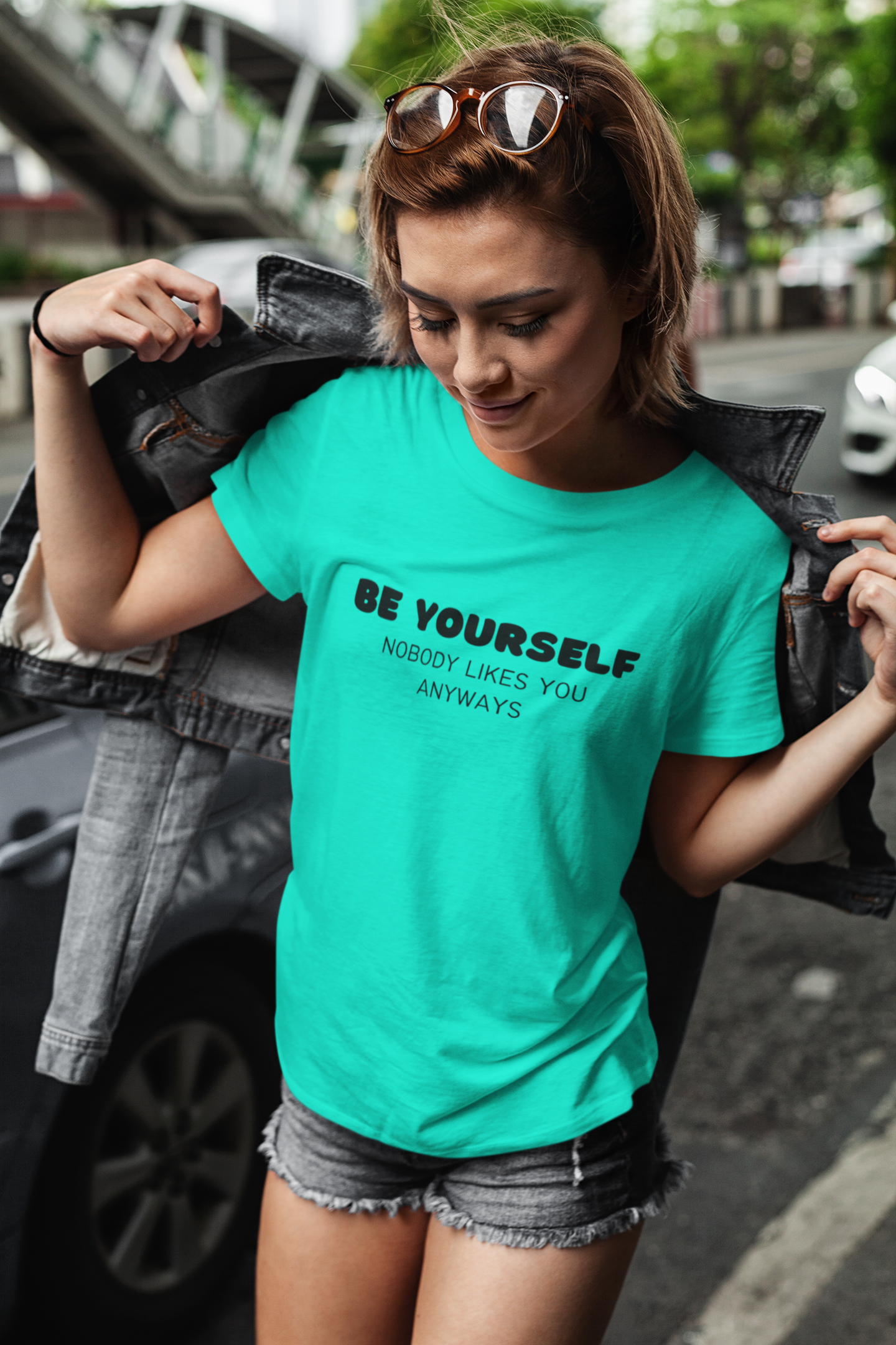 Women's Be Yourself Nobody Likes You Anyways Mint Green T-Shirt
