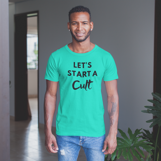 Men's Let's Start A Cult Mint Green T-Shirt