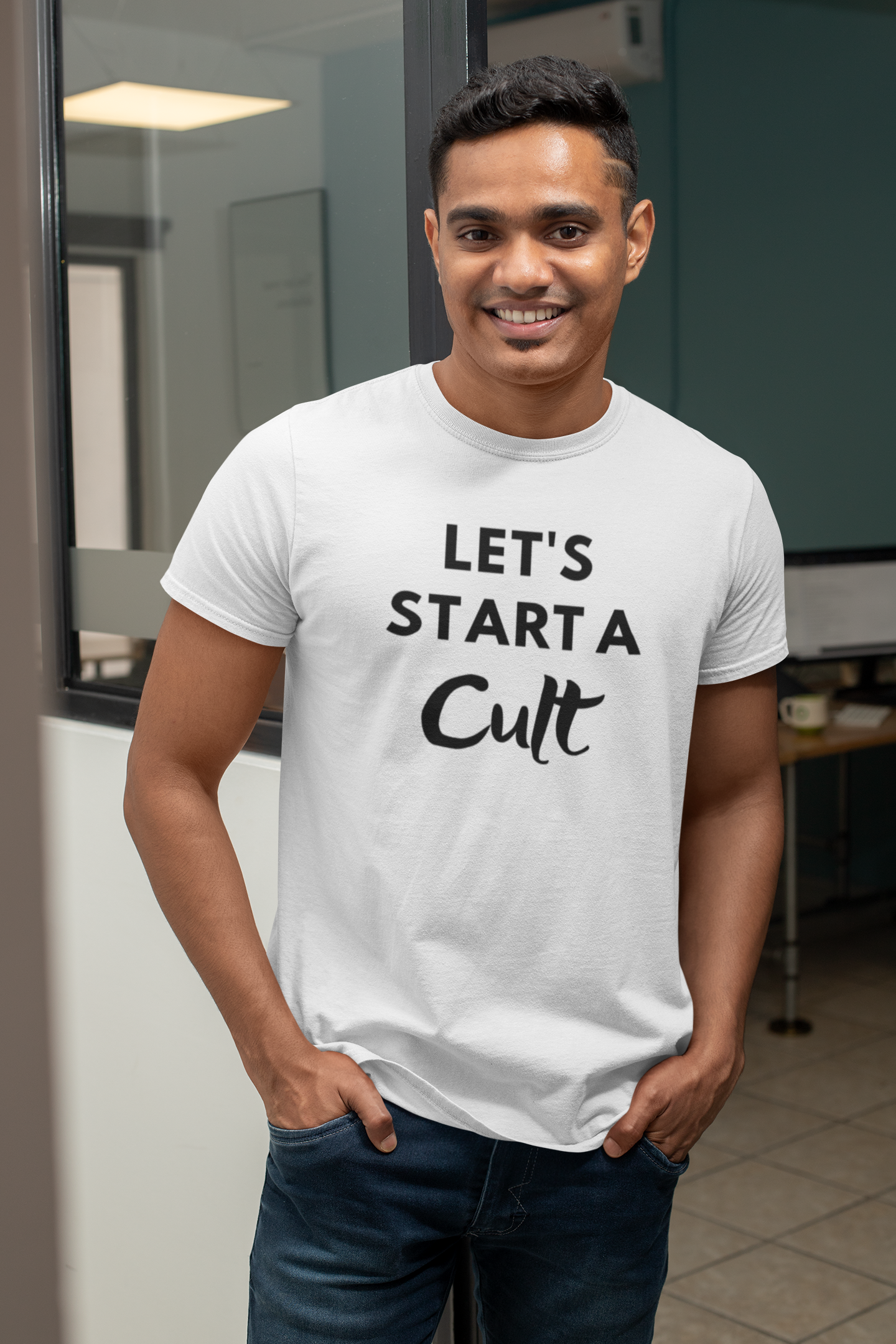 Men's Let's Start A Cult White T-Shirt