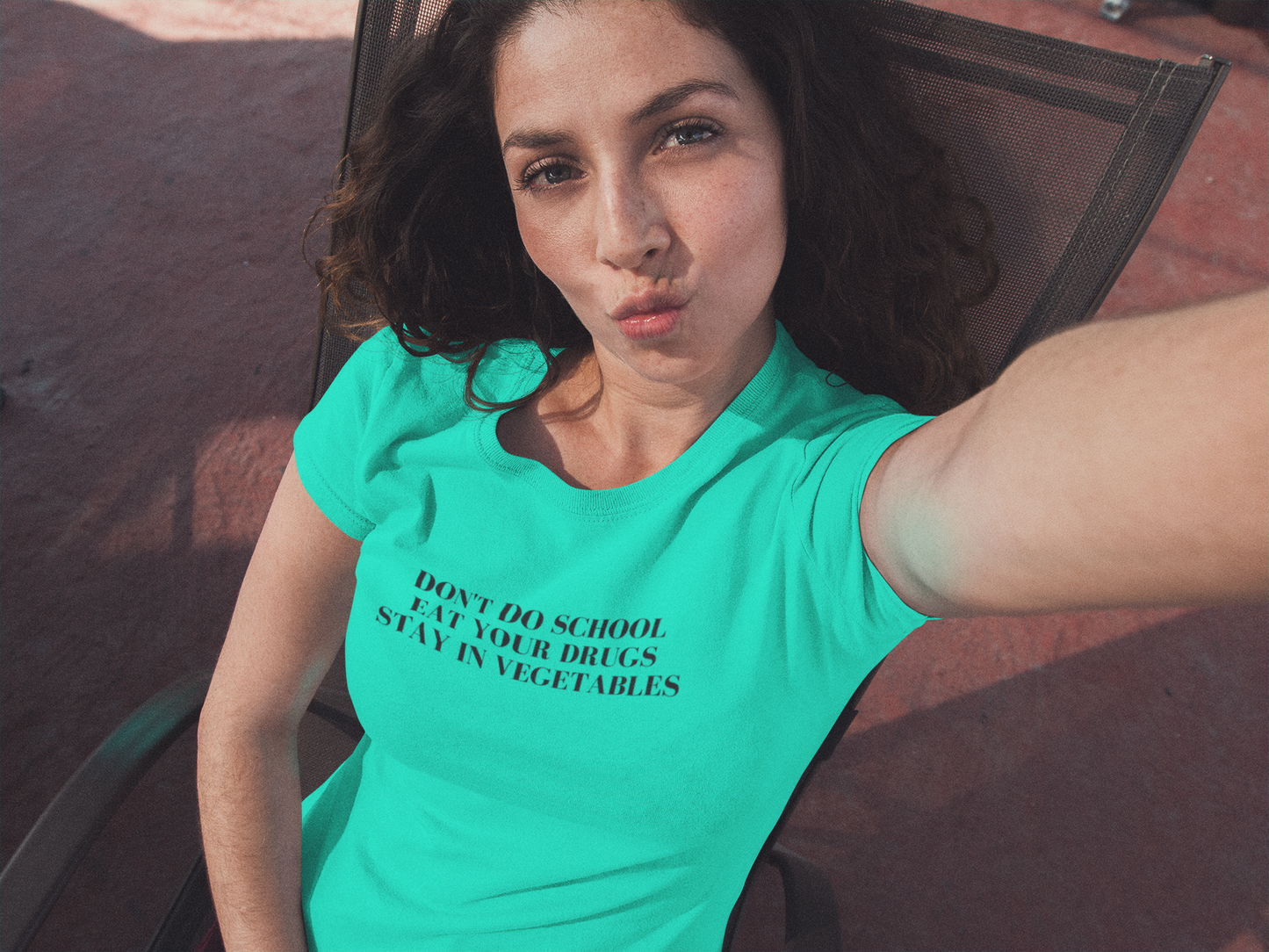 Women's Don't Do School, Eat Your Drugs, Stay In Vegetables Mint Green T-Shirt