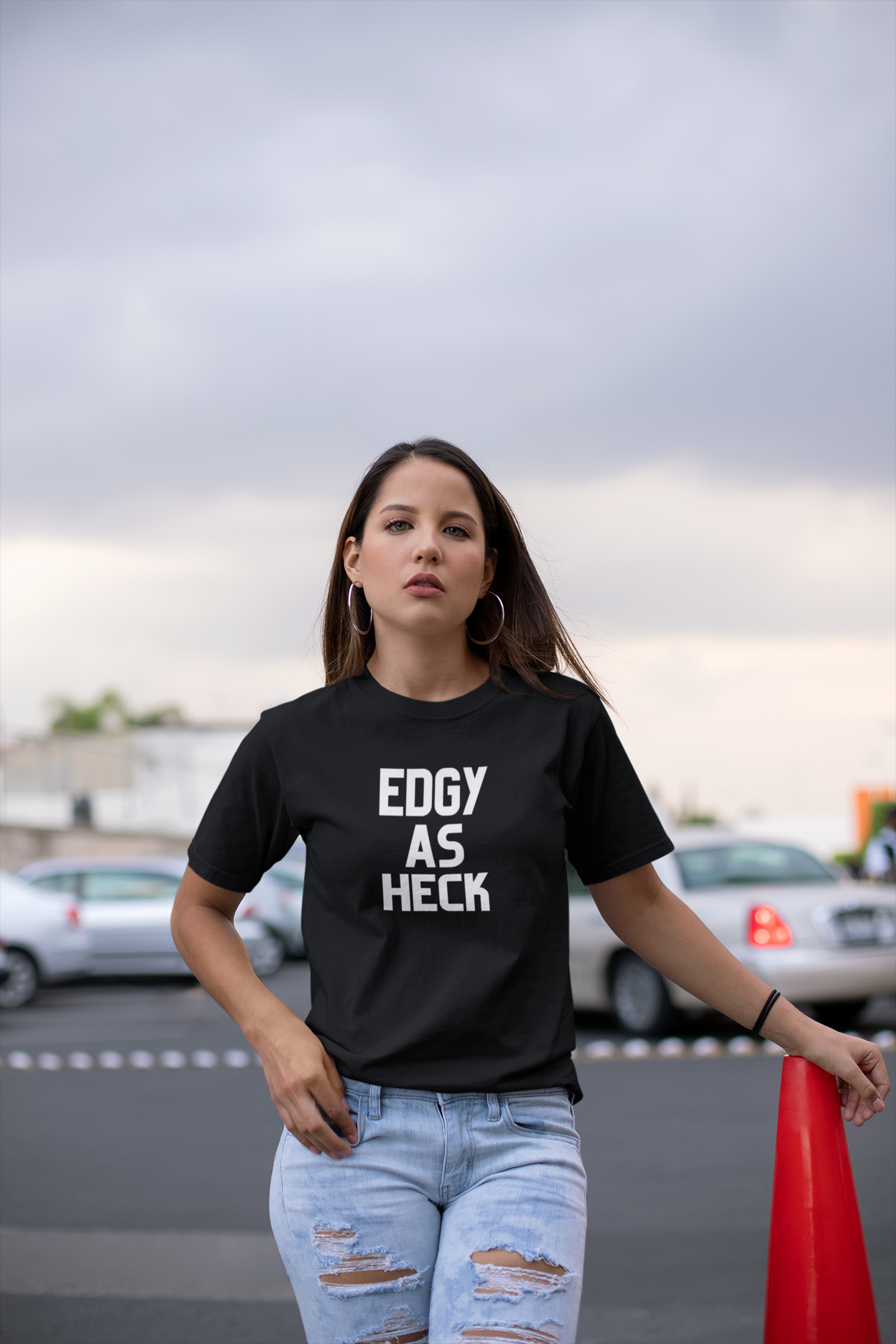 Women's Edgy As Heck Black T-Shirt