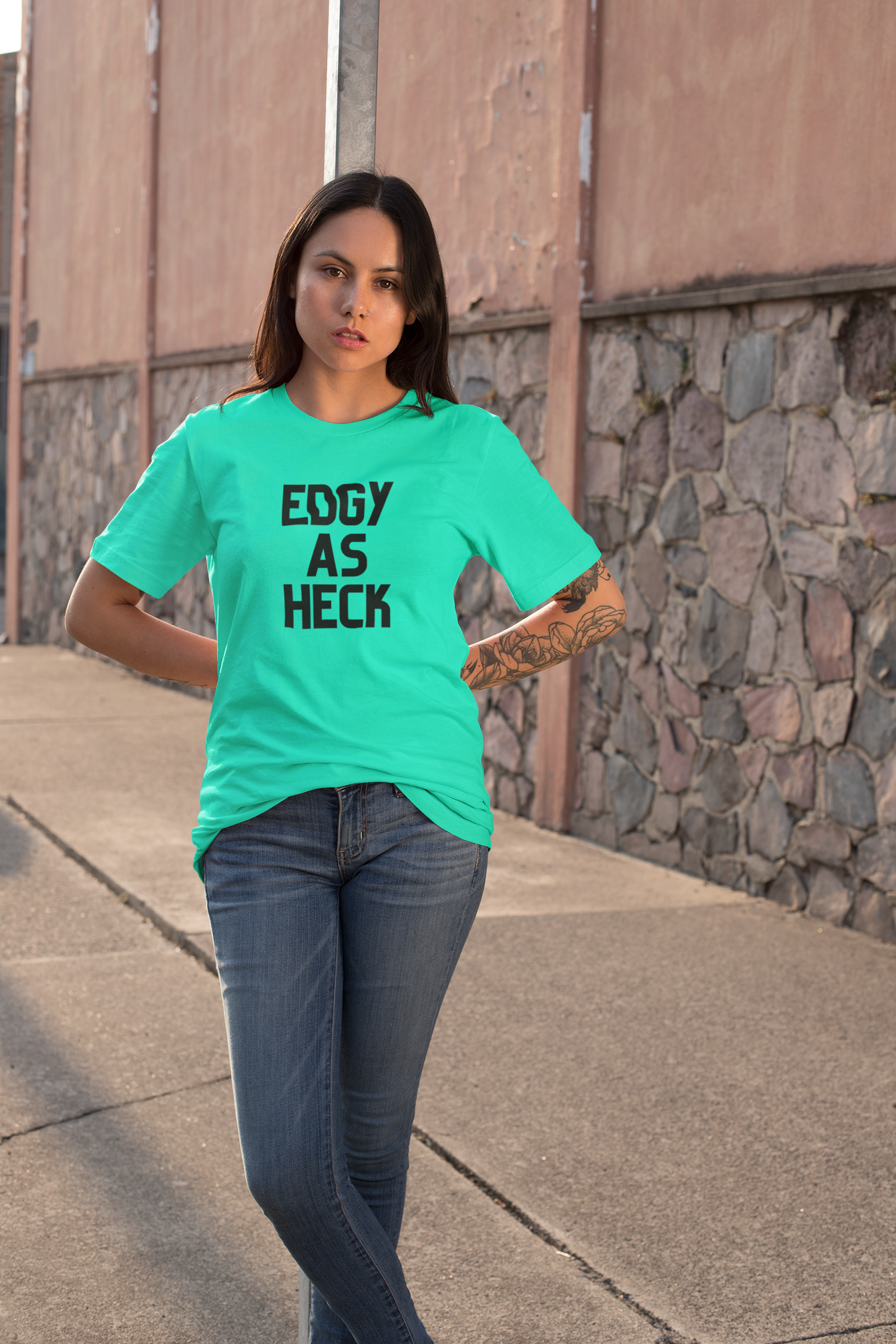 Women's Edgy As Heck Mint Gren T-Shirt