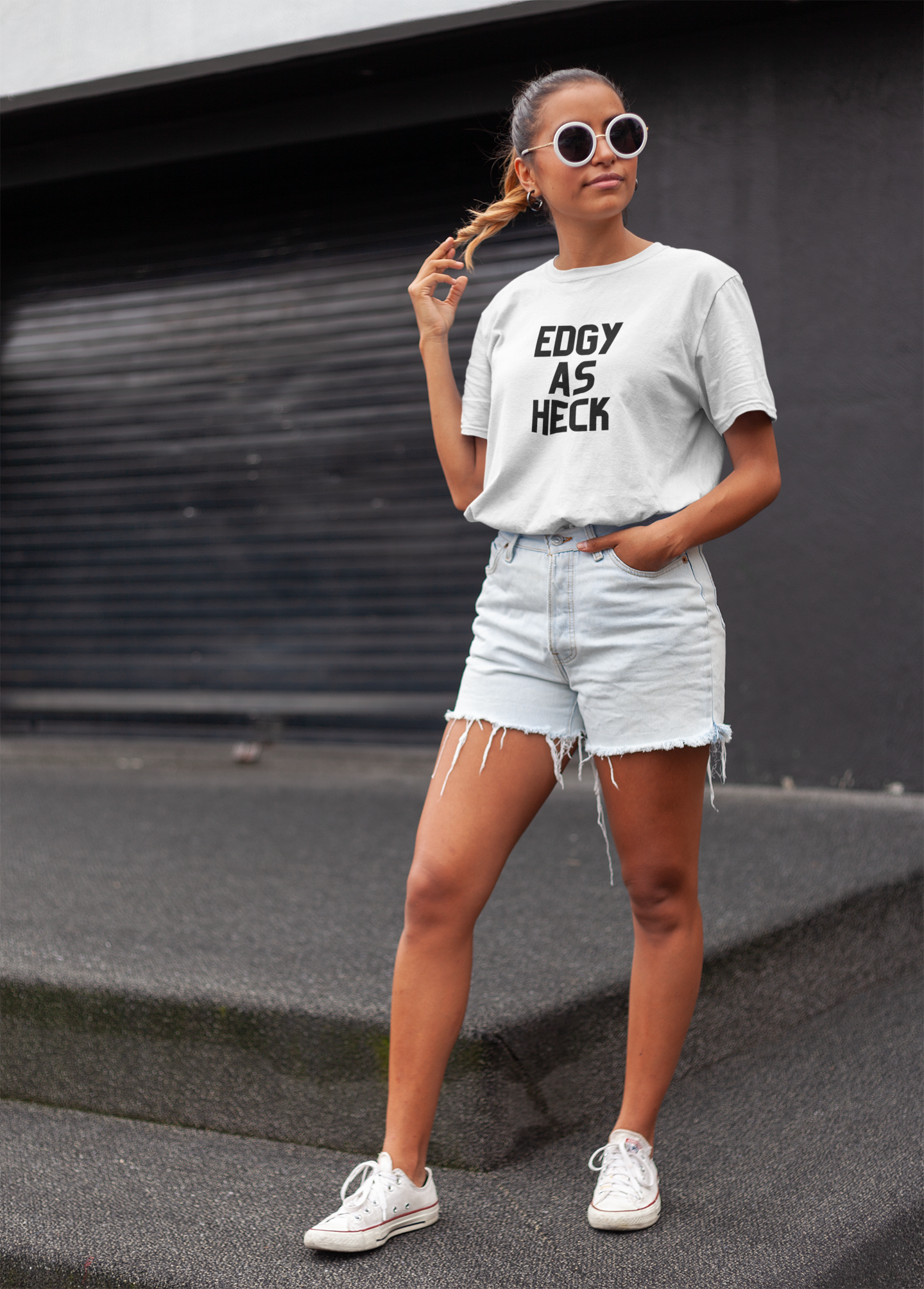 Women's Edgy As Heck White T-Shirt