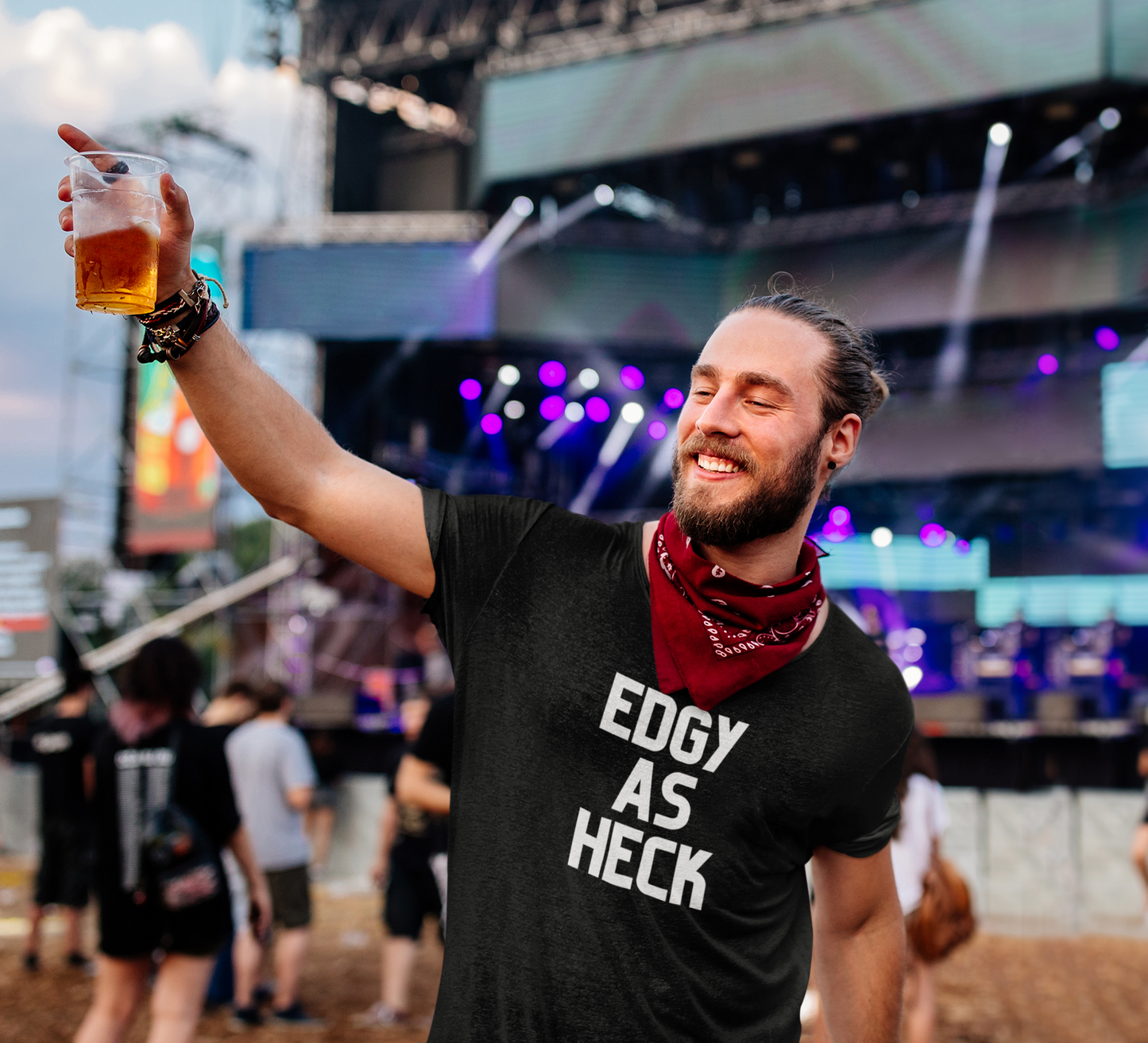 Men's Edgy As Heck Black T-Shirt