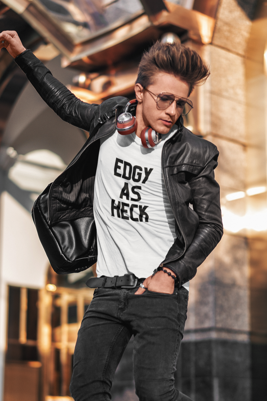 Men's Edgy As Heck White T-Shirt