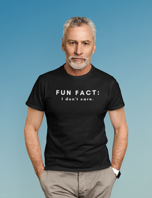 Men's Fun Fact: I Don't Care Black T-Shirt