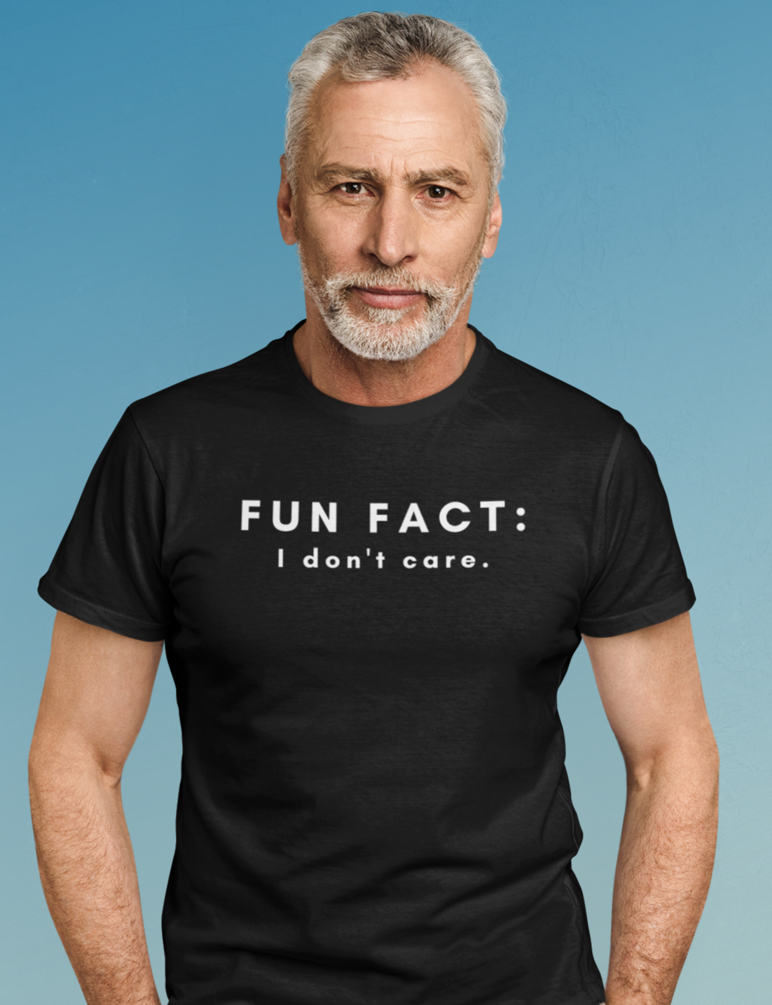 Men's Fun Fact: I Don't Care Black T-Shirt
