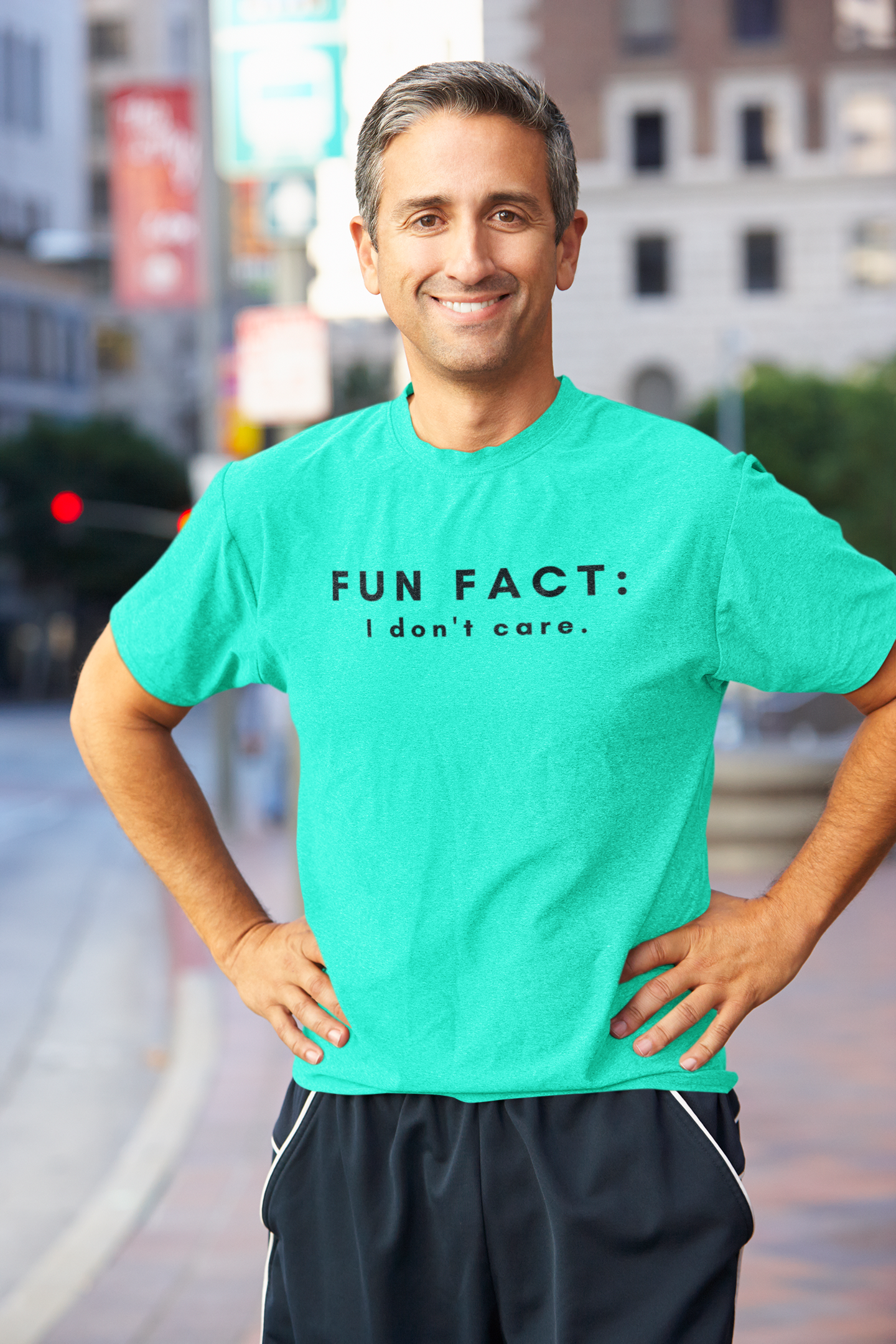 Men's Fun Fact: I Don't Care Mint Green T-Shirt