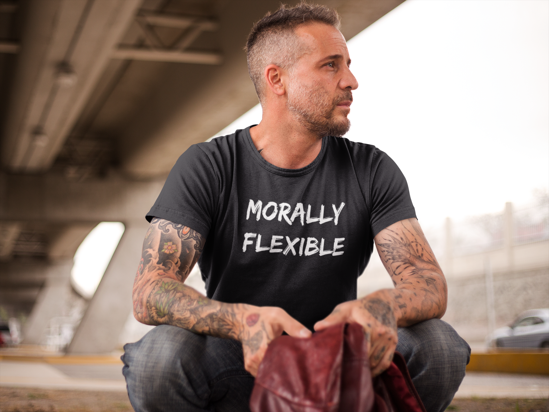 Men's Morally Flexible Black T-Shirt