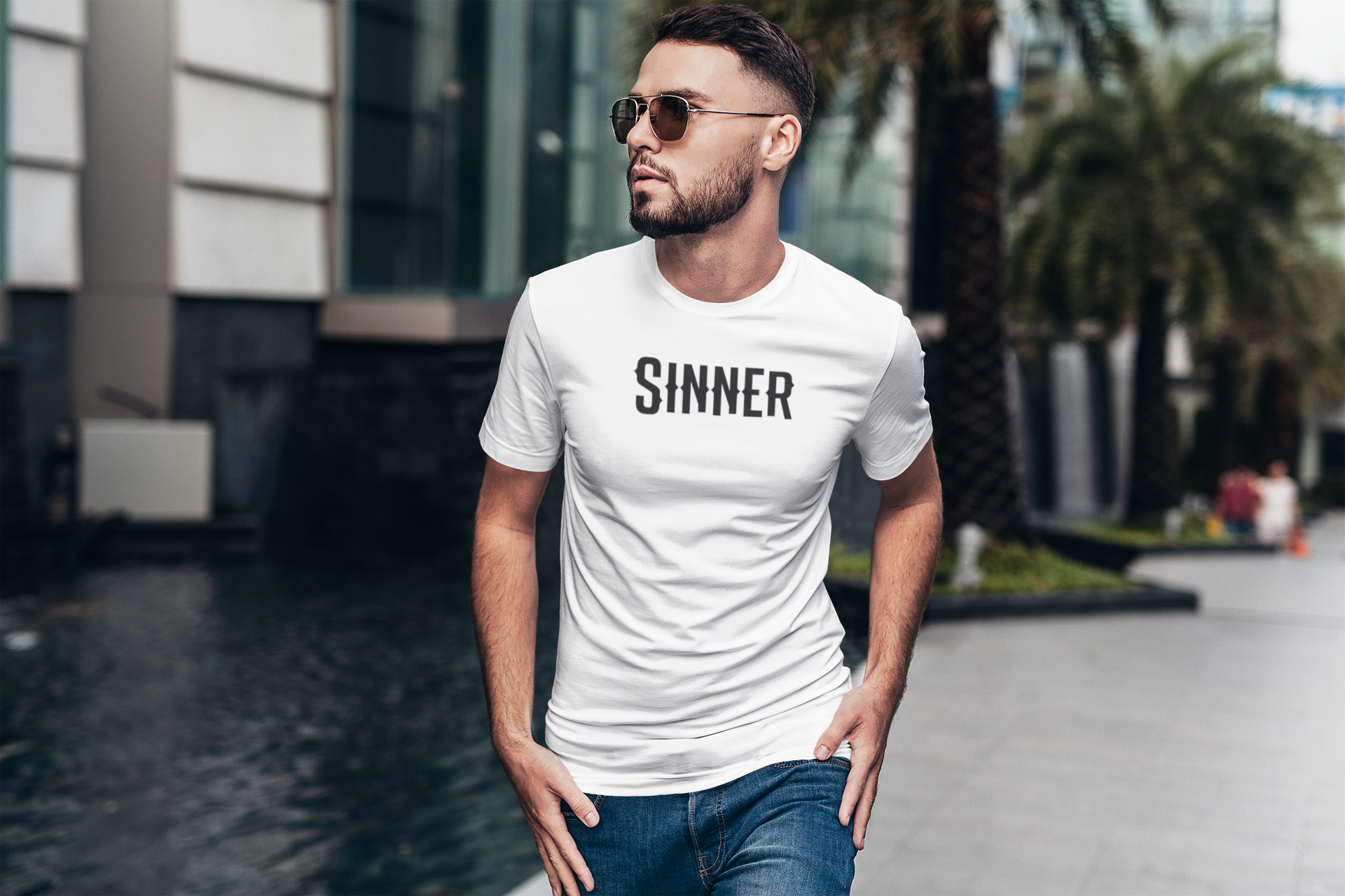 Men's Sinner White T-Shirt