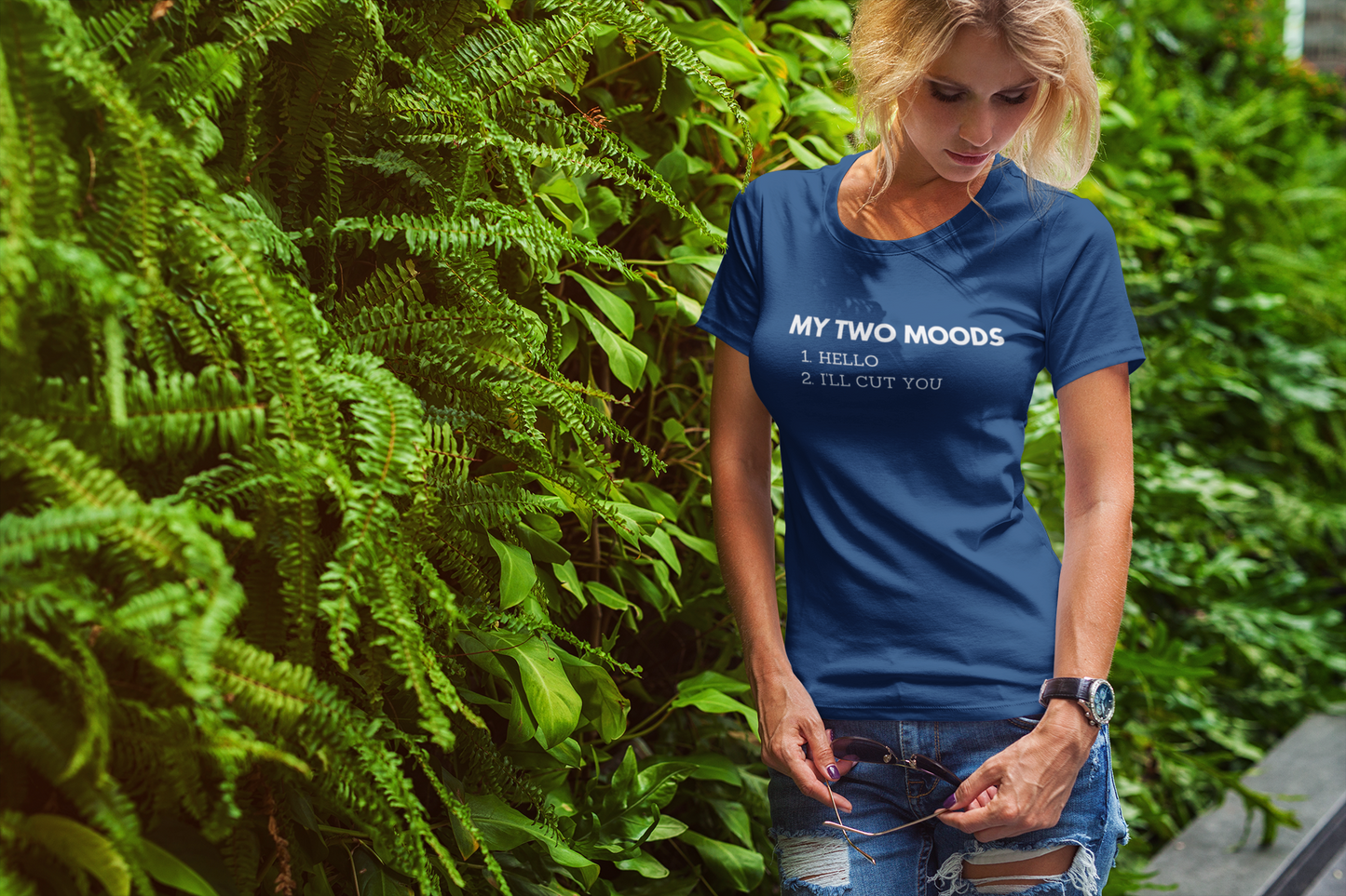 Women's My Two Moods Blue T-Shirt