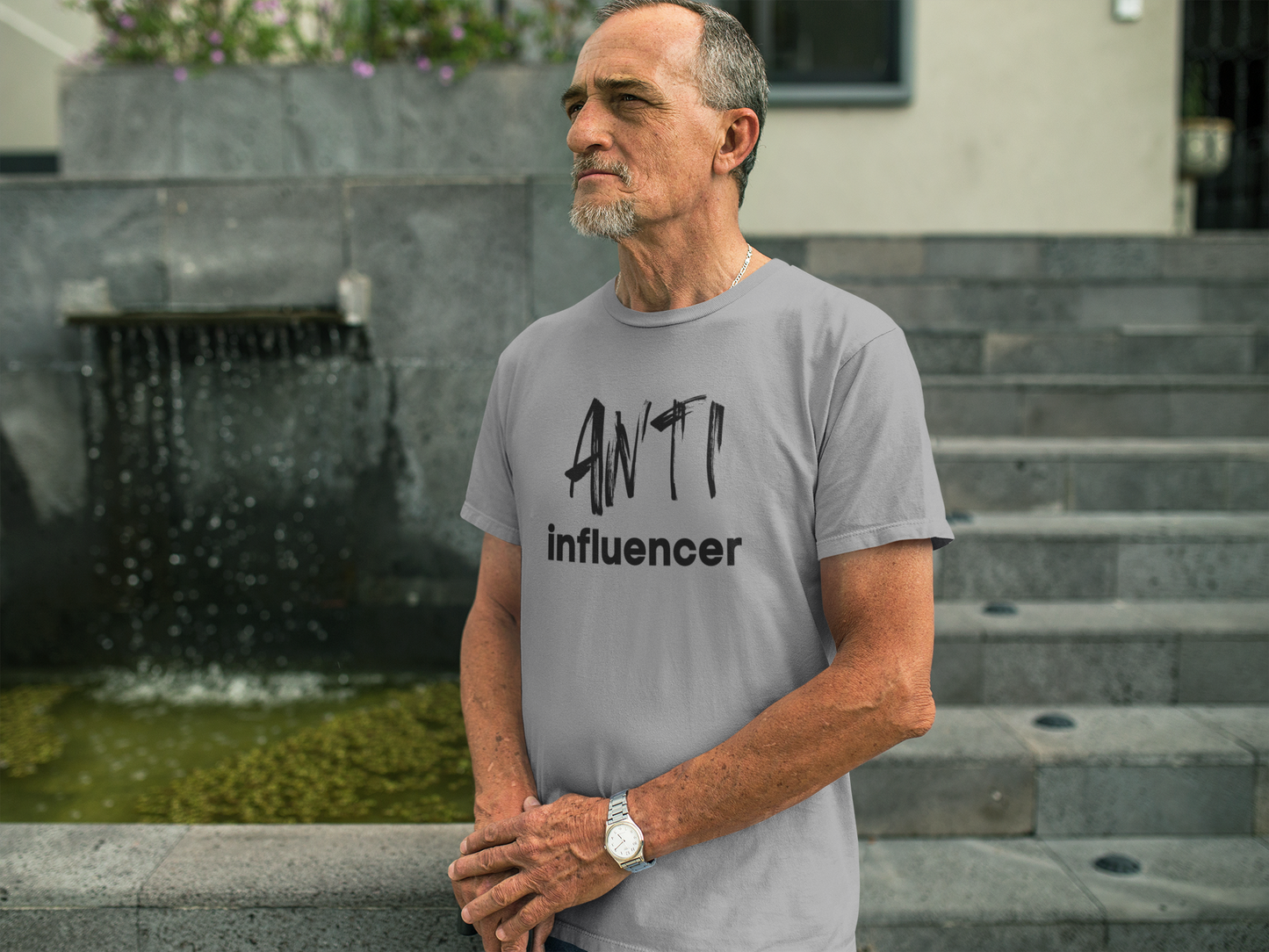 Men's Anti Influencer Grey T-Shirt