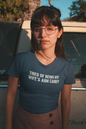 Women's Tired of Being My Wife's Arm Candy Blue T-Shirt