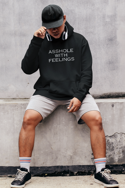 Men's Asshole With Feelings Black Hoodie