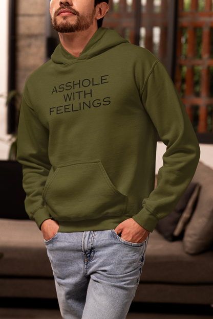 Men's Asshole With Feelings Green Hoodie