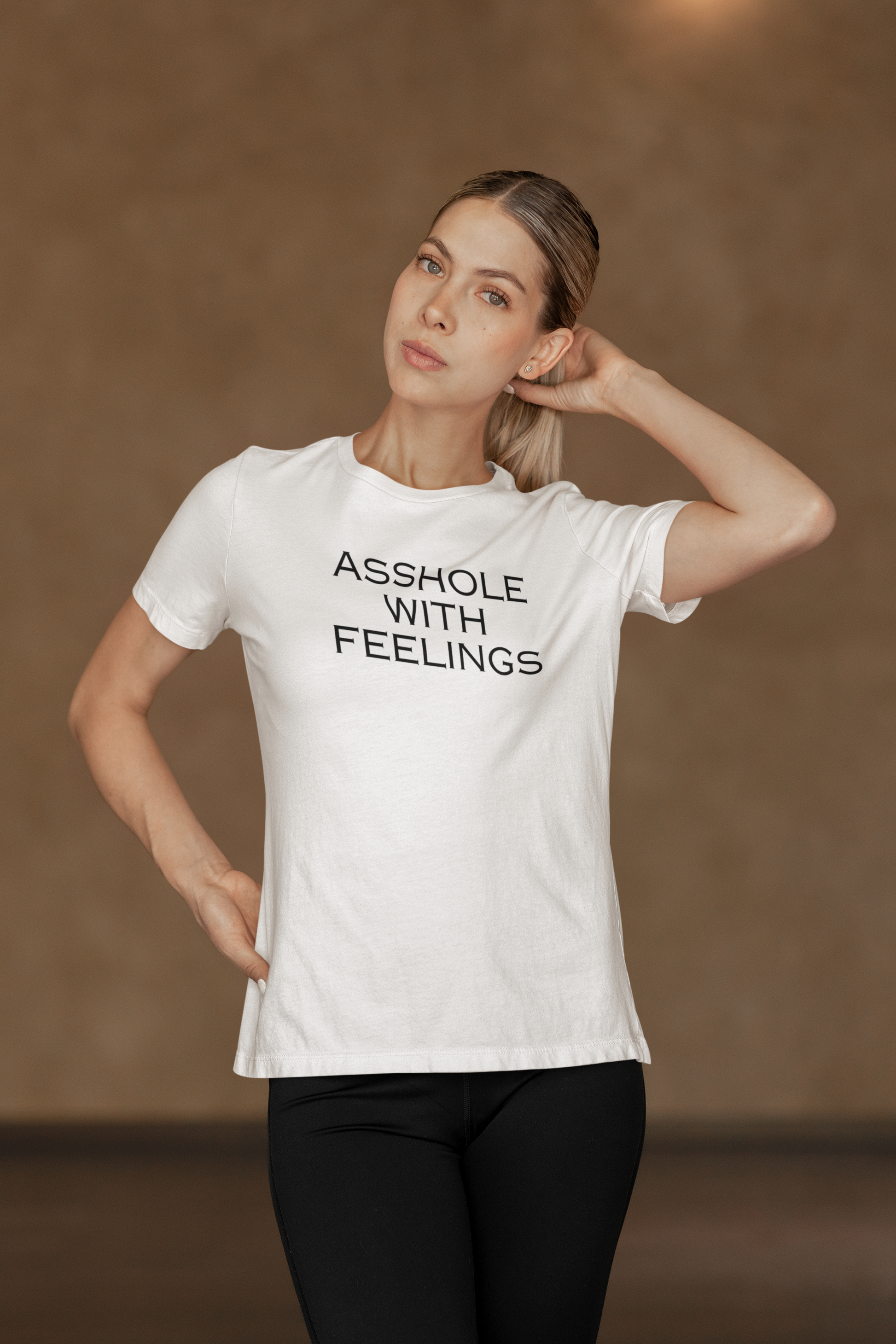 Women's Asshole With Feelings White T-Shirt