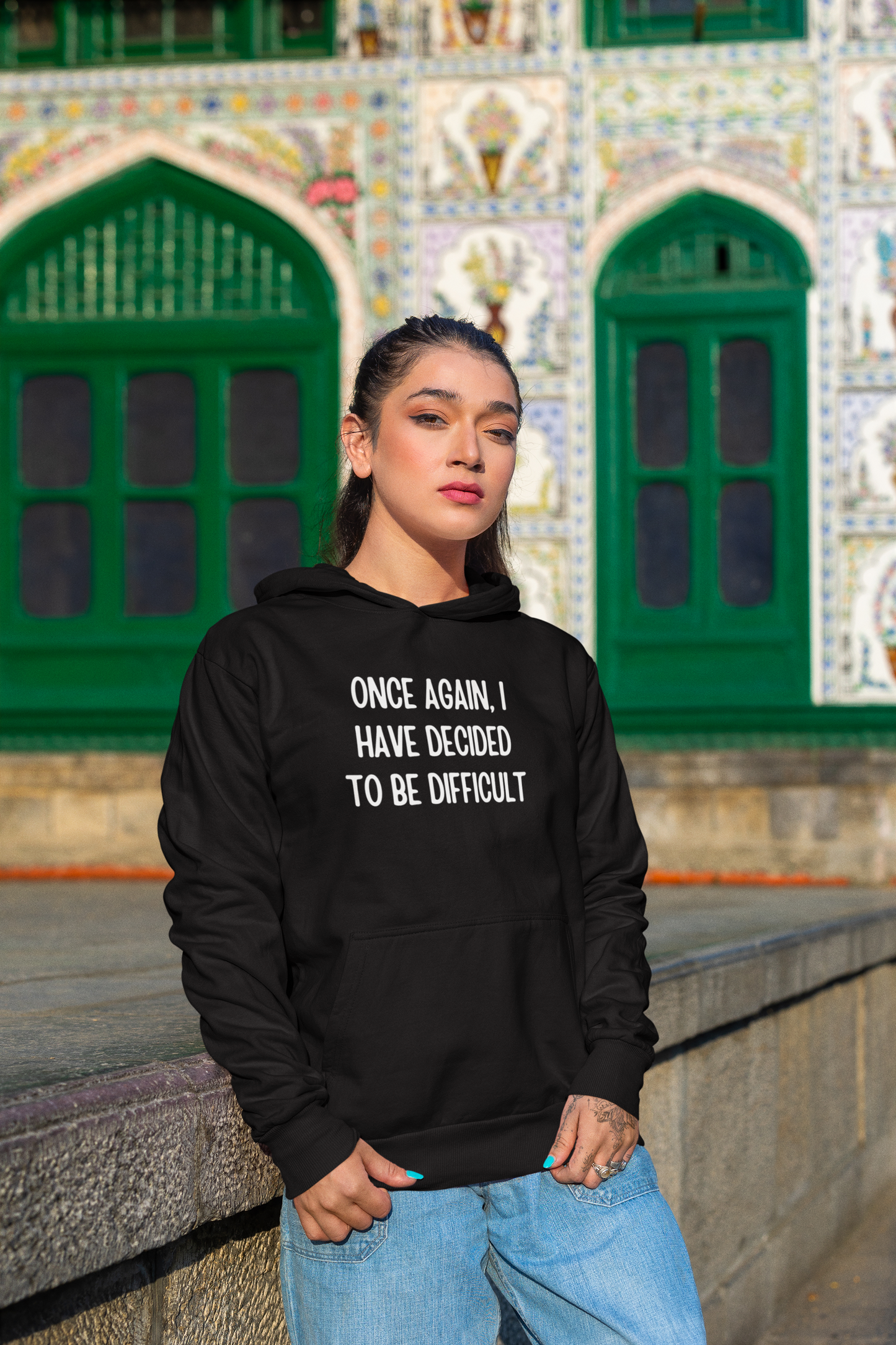 Women's Once Again I Have Decided To Be Difficult Black Hoodie