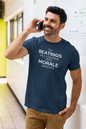 Men's The beatings will continue until morale improves Blue T-Shirt