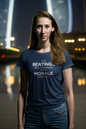 Women's The Beatings Will Continue Until Morale Improves Blue T-Shirt