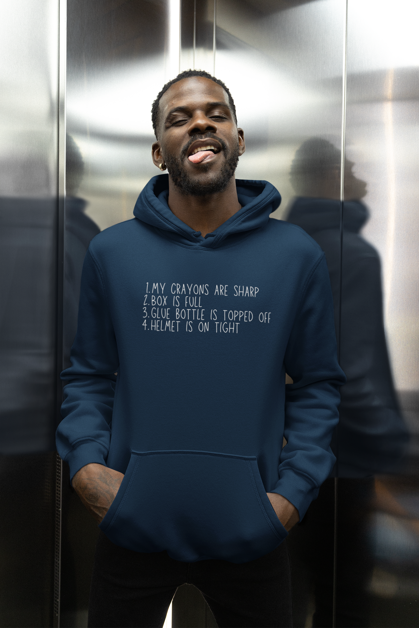 Men's My Crayons Are Sharp Blue Hoodie