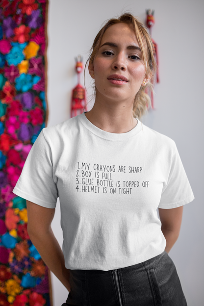 Women's My Crayons Are Sharp White T-Shirt