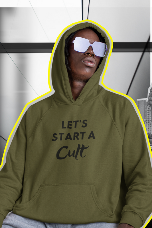 Men's Let's Start A Cult Green Hoodie