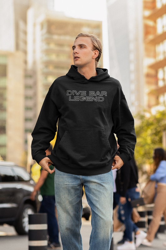 Men's Dive Bar Legend Black Hoodie