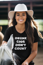 Women's Drunk Cigs Don't Count Black T-Shirt