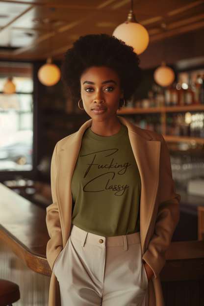 Women's Fucking Classy Green T-Shirt