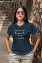 Women's I've Got A Good Heart But This Mouth Blue T-Shirt