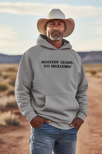 Men's Hootin' Leads To Hollerin' Grey Hoodie