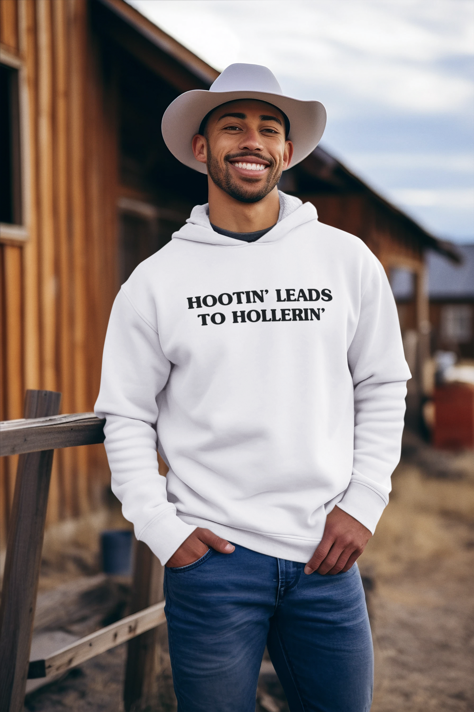 Men's Hootin' Leads To Hollerin' White Hoodie