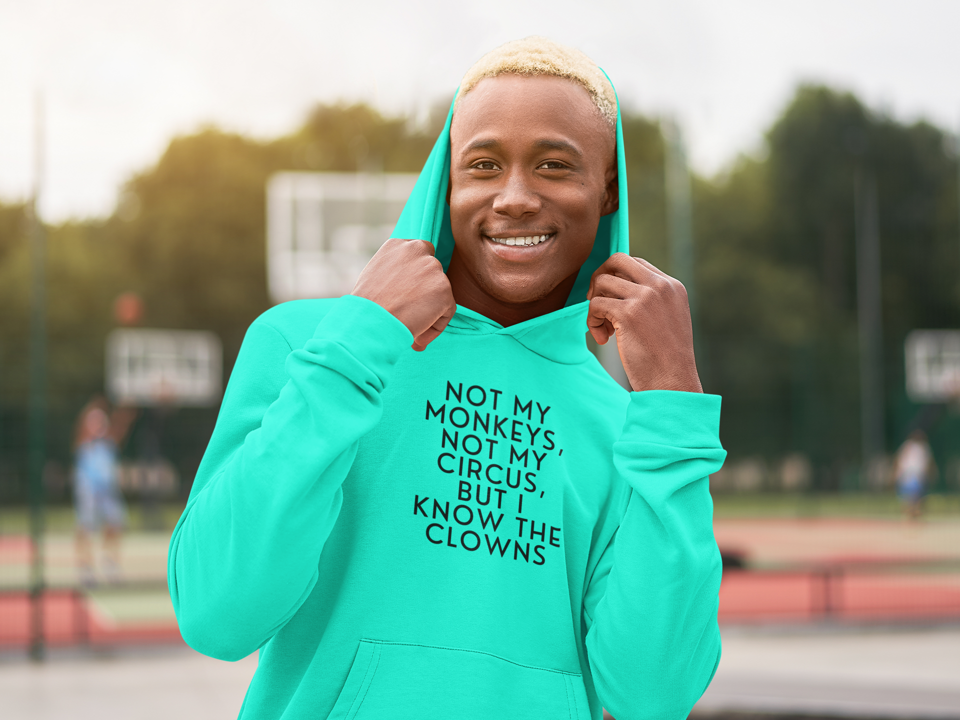 Men's Know The Clowns Mint Green Hoodie