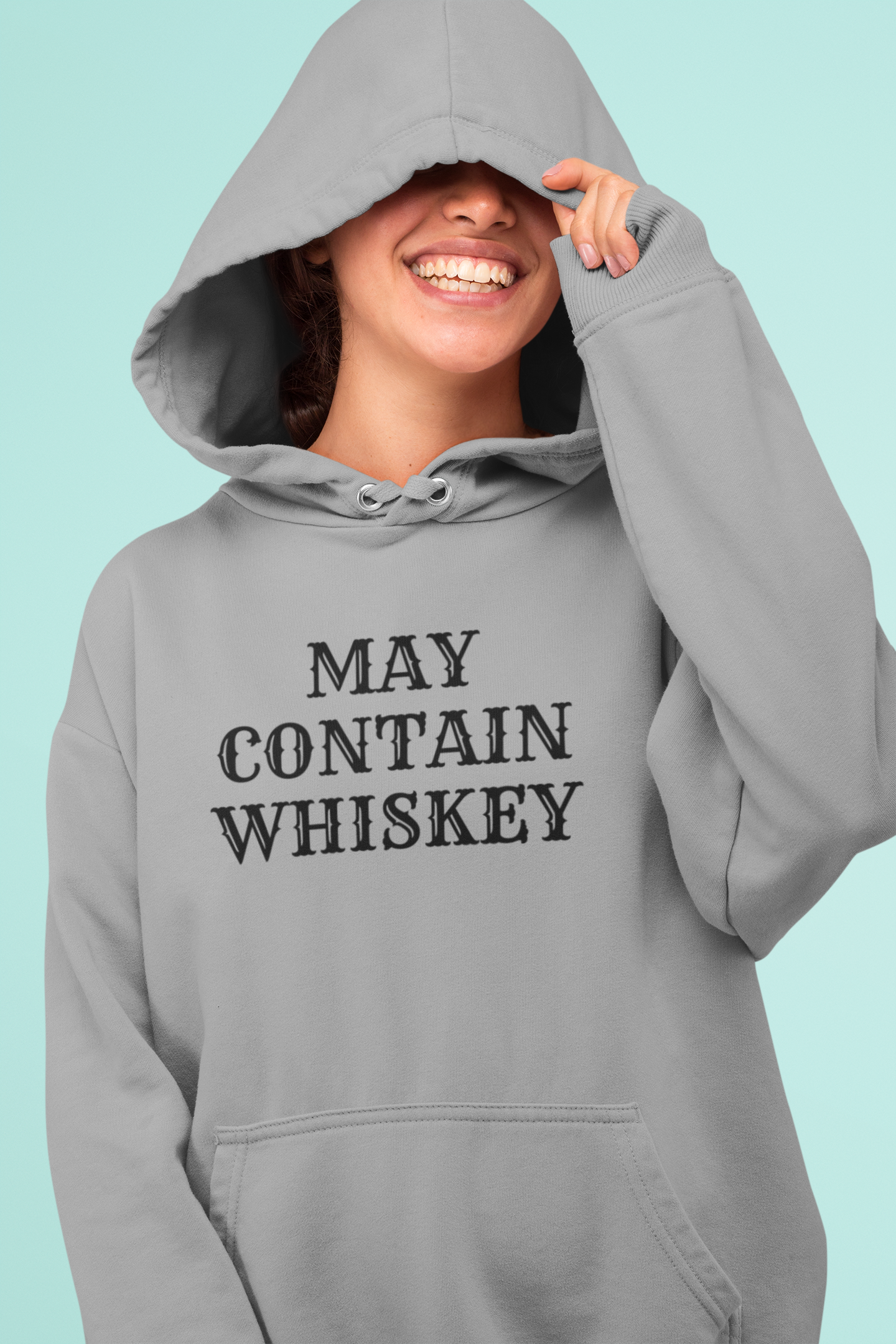 Women's May Contain Whiskey Grey Hoodie