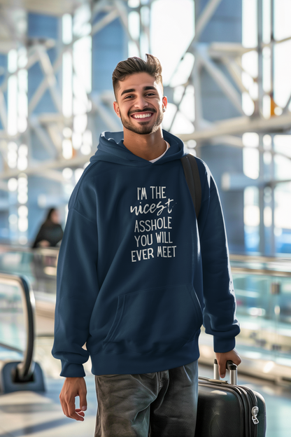 Men's I'm The Nicest Asshole You Will Ever Meet Blue Hoodie