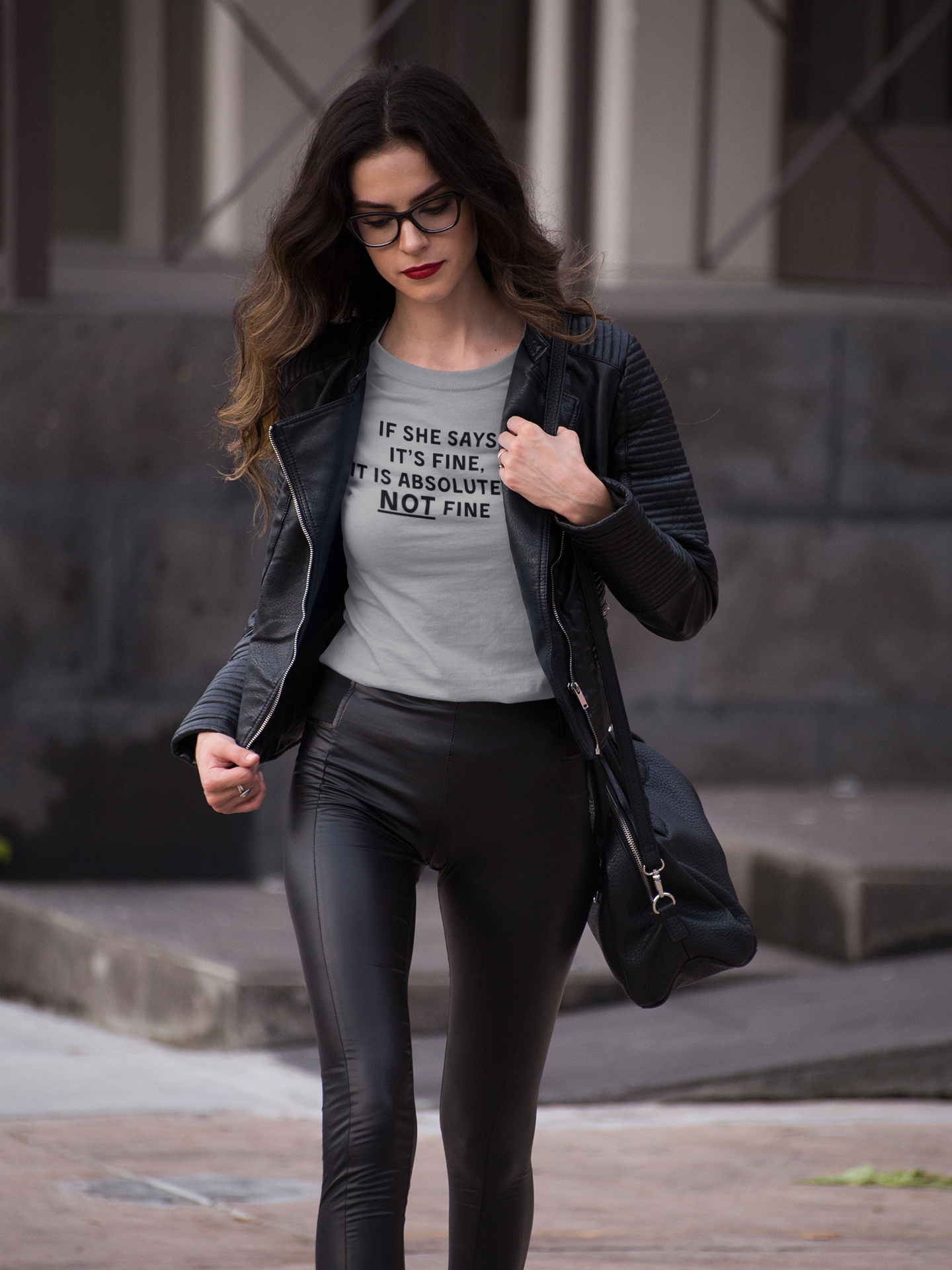 Women's If She Says It's Fine It Is Absolutely NOT Fine Grey T-Shirt