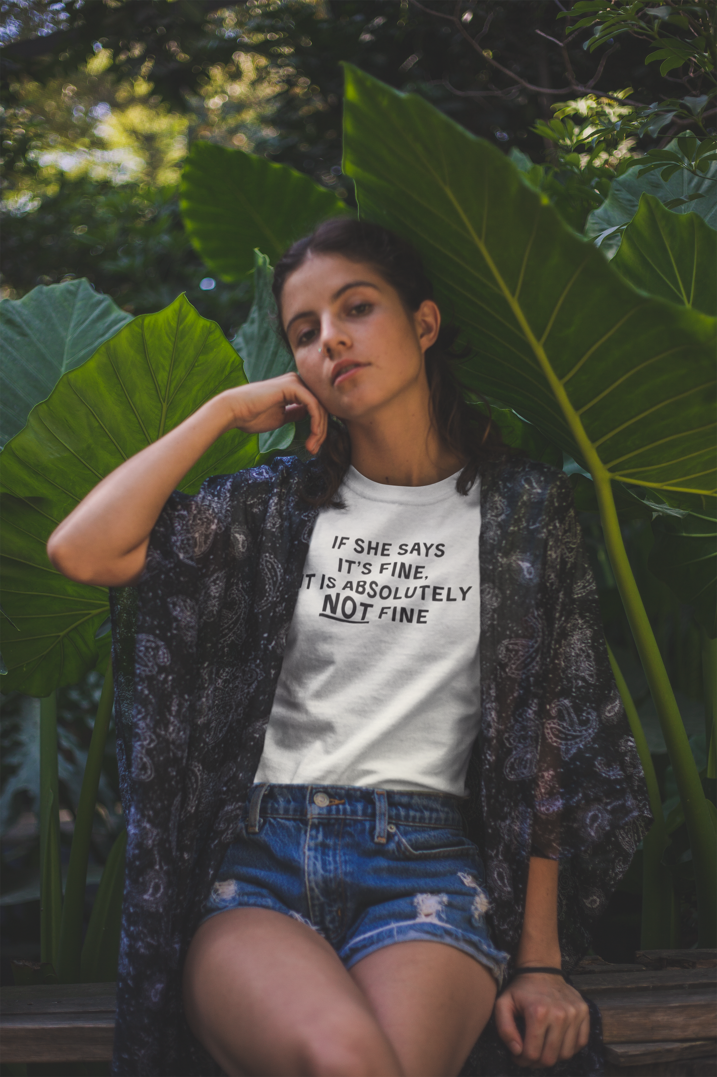 Women's If She Says It's Fine It Is Absolutely NOT Fine White T-Shirt