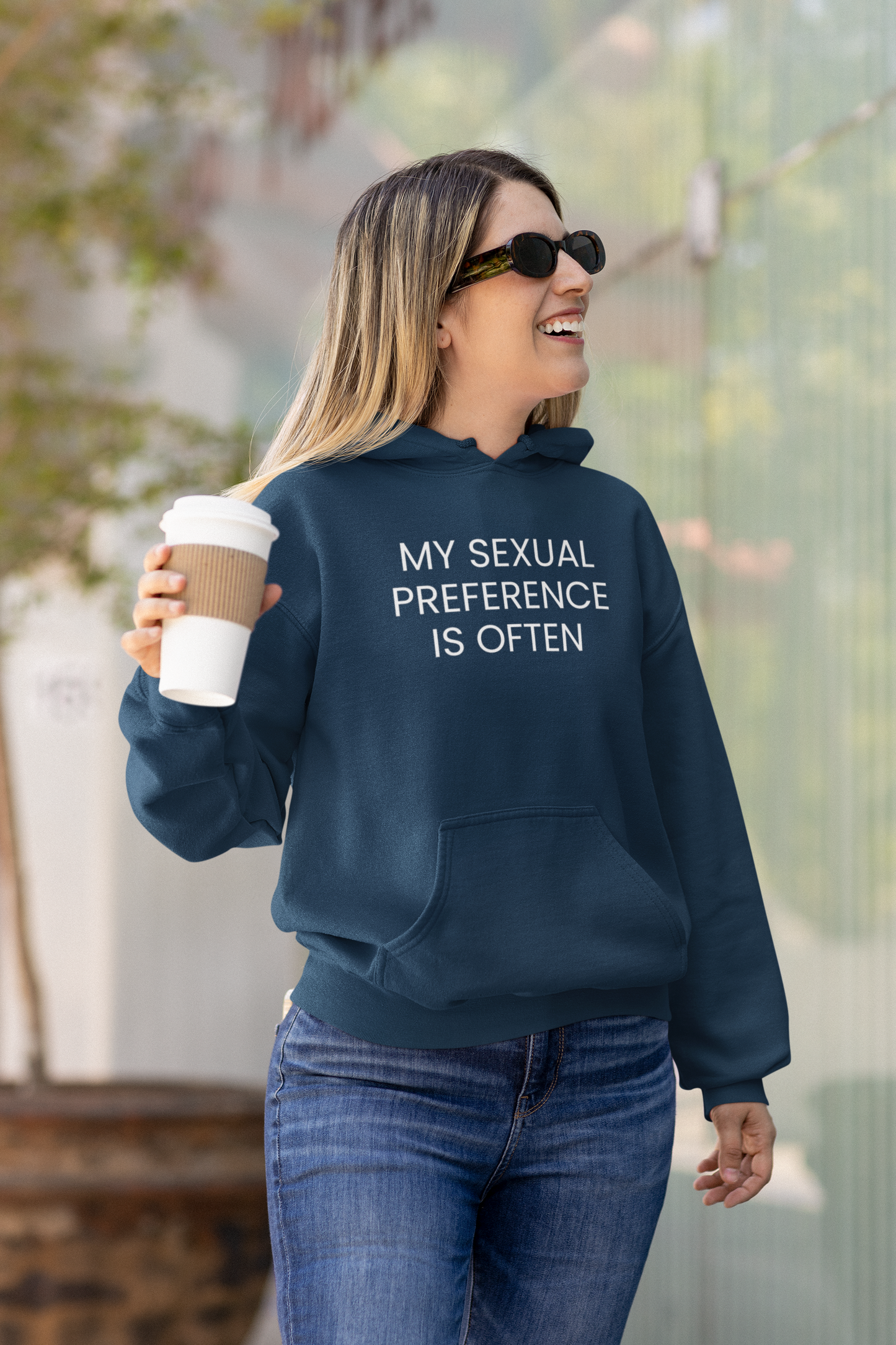 Women's My Sexual Preference Is Often Blue Hoodie