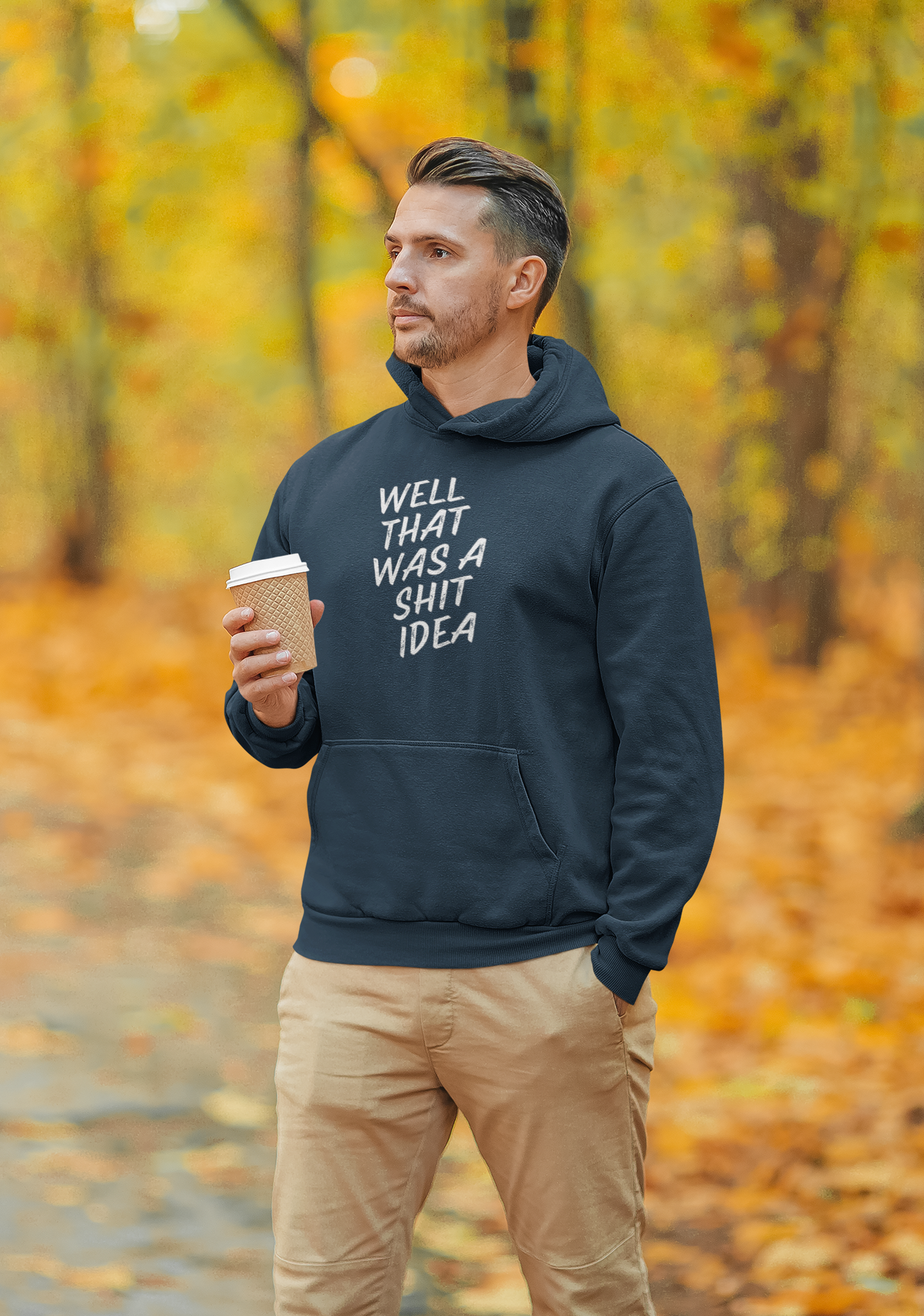Men's Well That Was A Shit Idea Blue Hoodie
