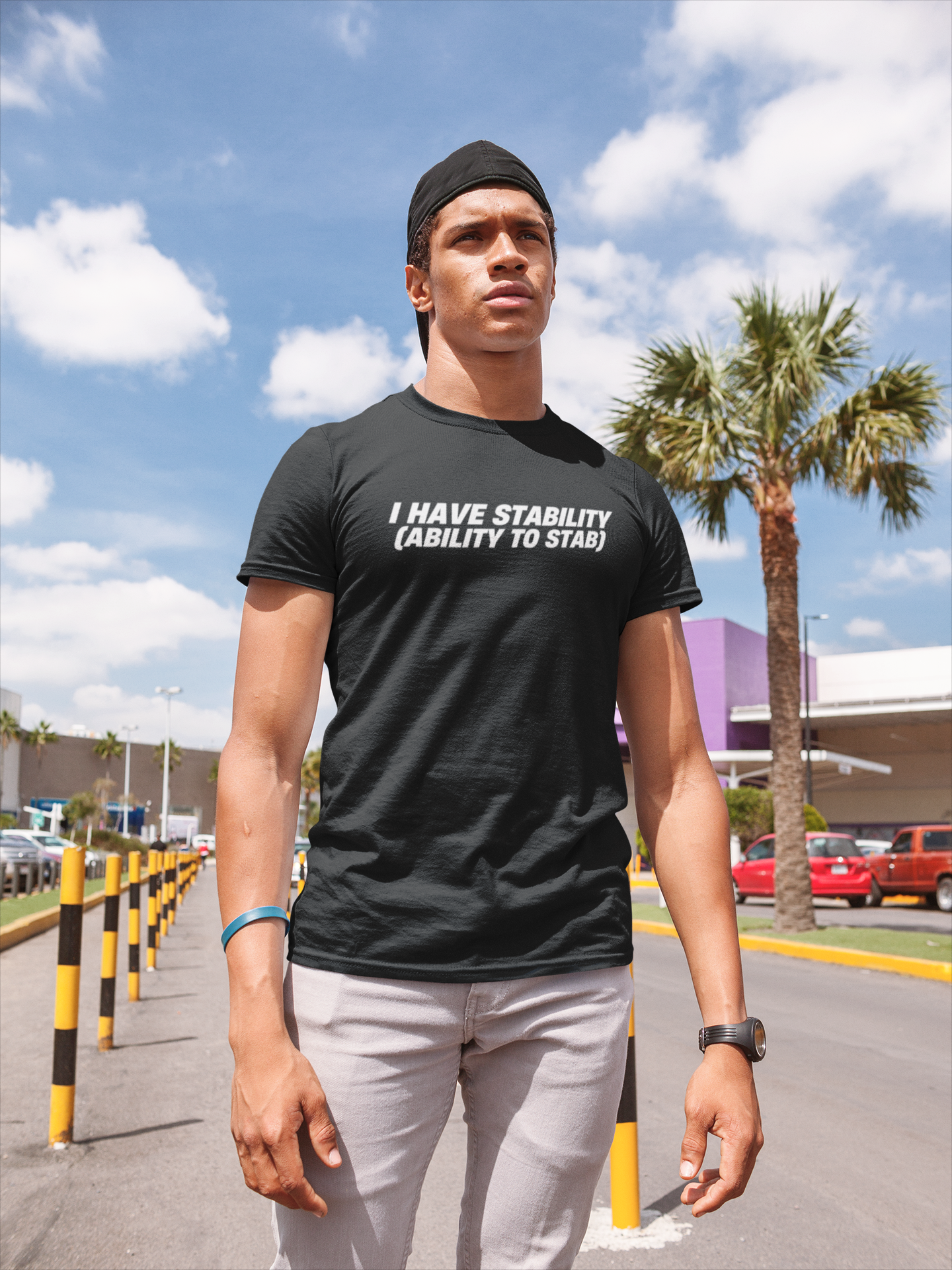 Men's I Have Stability (Ability To Stab) Black T-Shirt