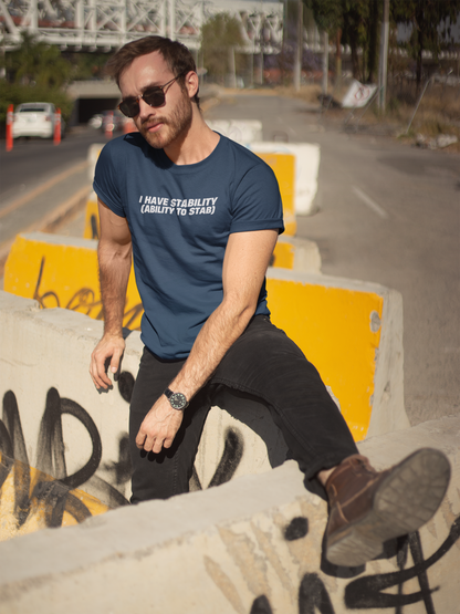 Men's I Have Stability (Ability To Stab) Blue T-Shirt