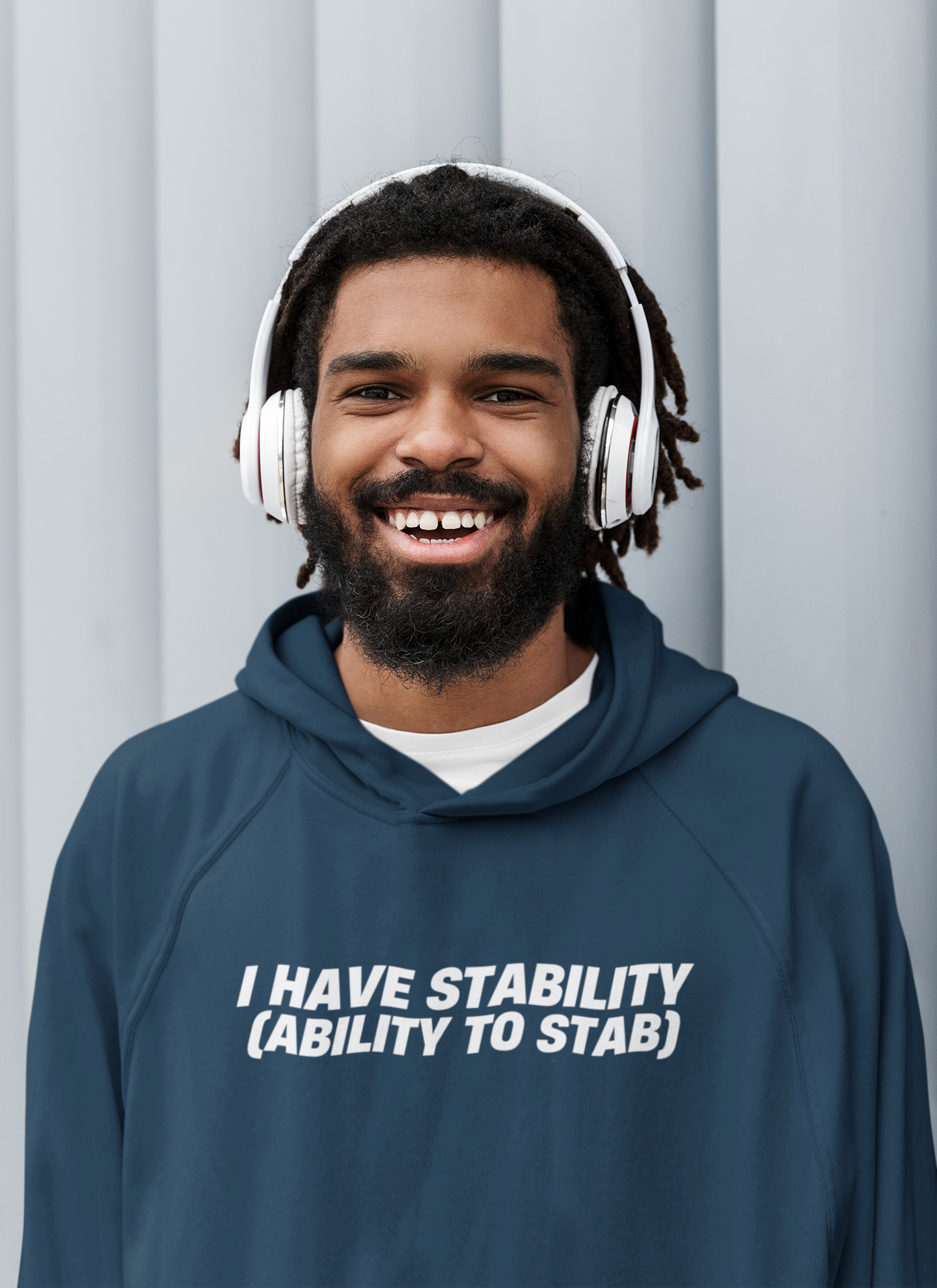 Men's I Have Stability (Ability To Stab) Blue Hoodie