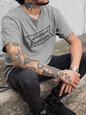 Men's Tattooed Low Life Grey T-Shirt