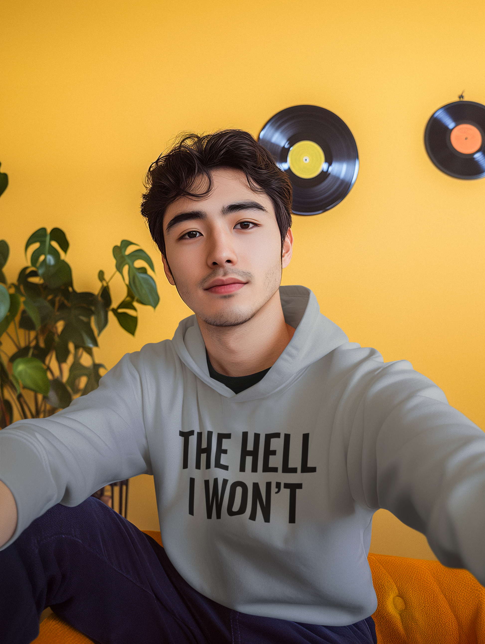 Men's The Hell I Won't Grey Hoodie