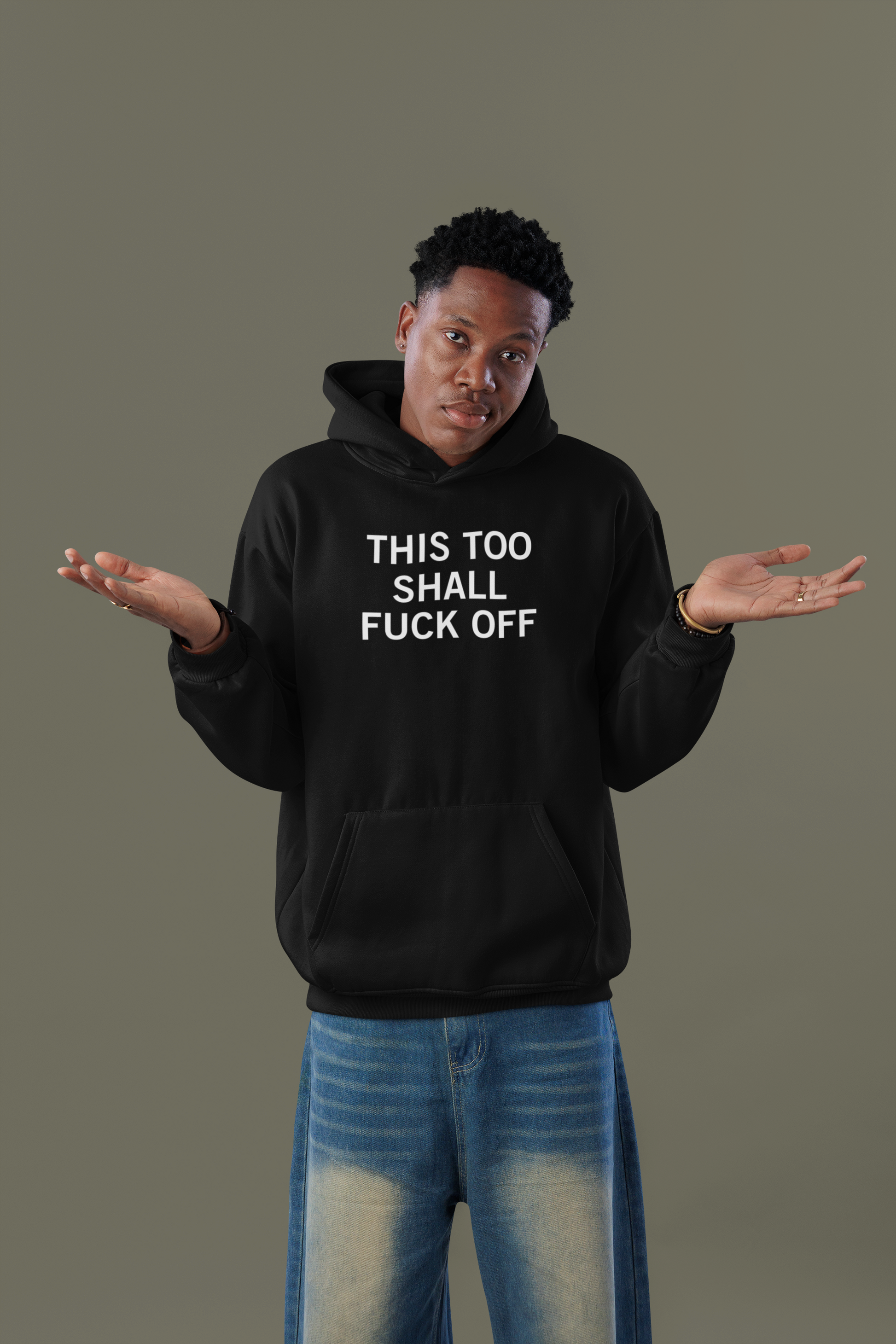 Men's This Too Shall Fuck Off Black Hoodie