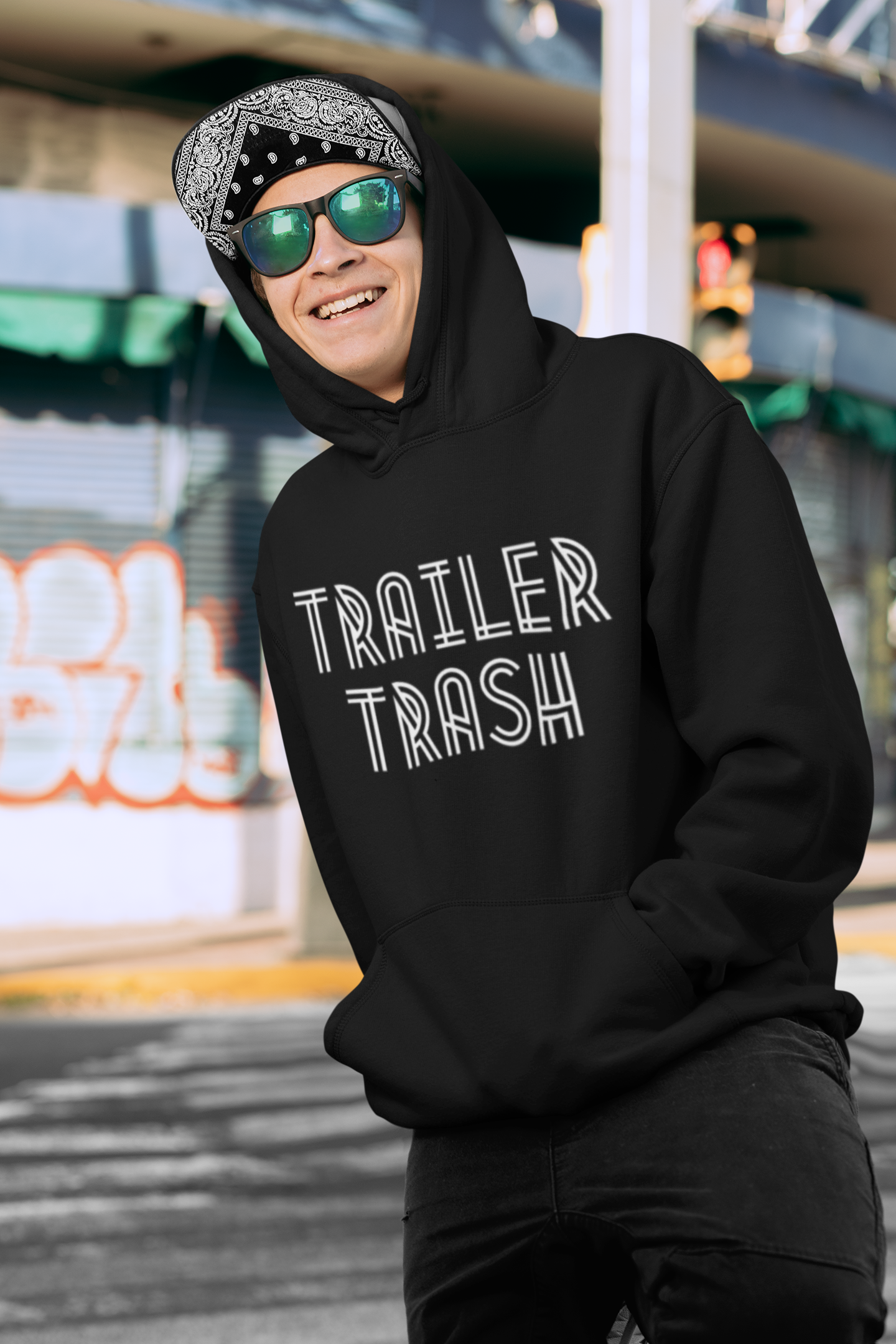 Men's Trailer Trash Black Hoodie