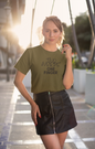 Women's Two Words One Finger Green T-Shirt