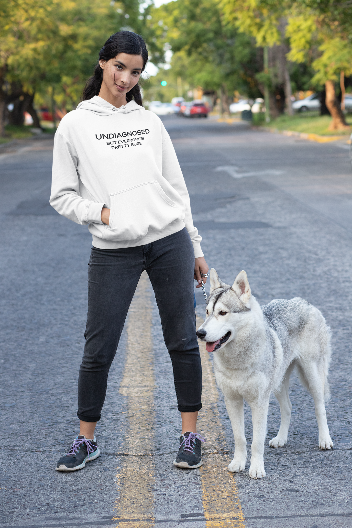 Women's Undiagnosed But Everyone's Pretty Sure White Hoodie