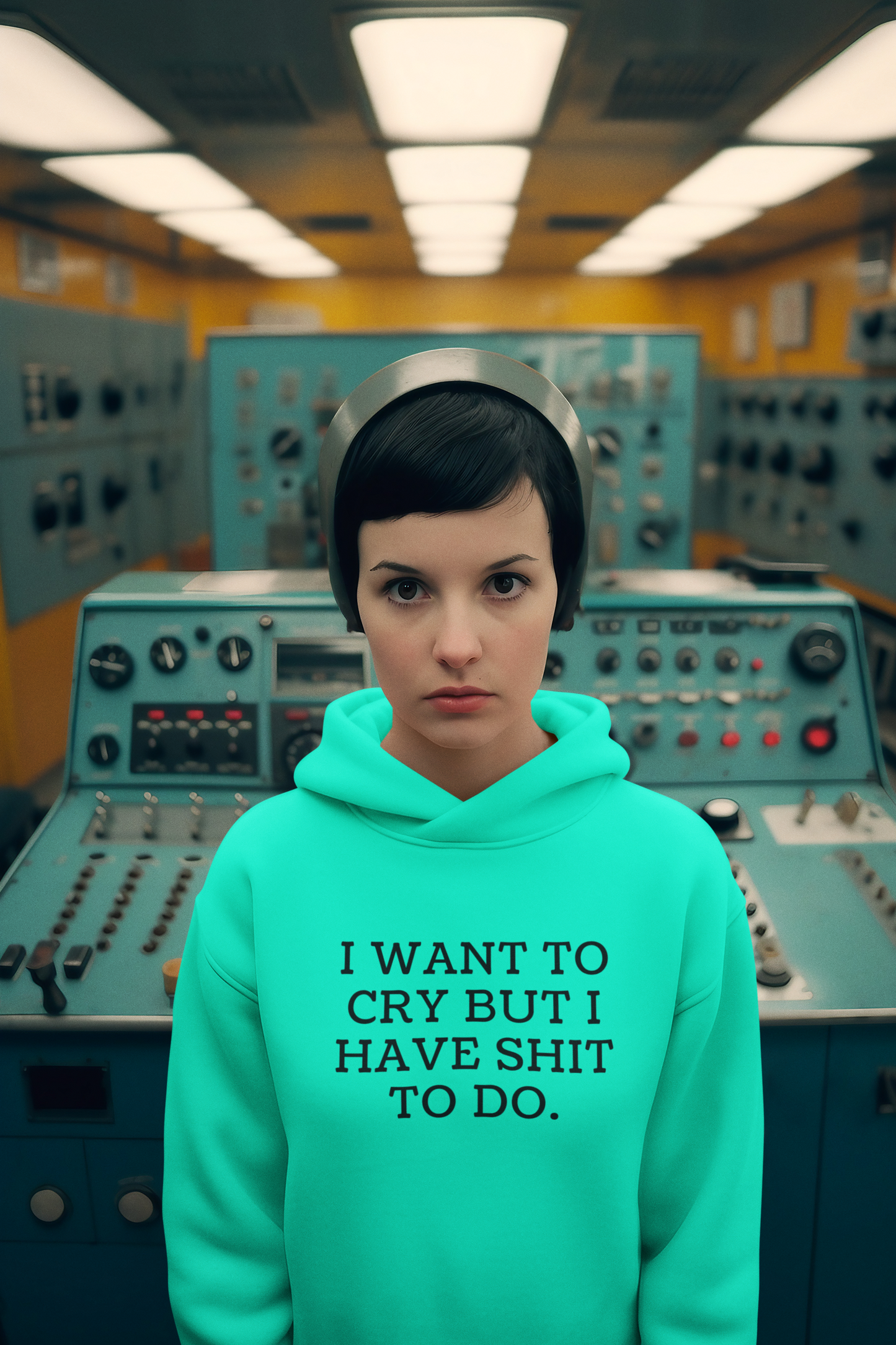 Women's I Want To Cry But I Have Shit To Do Mint Green Hoodie