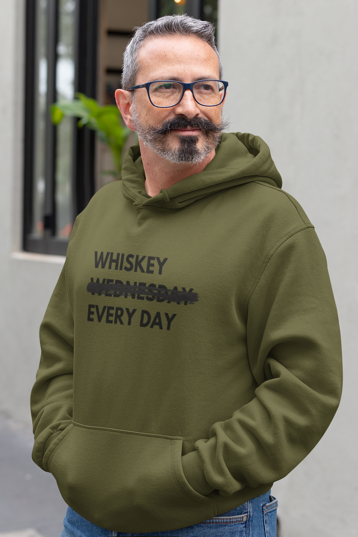 Men's Whiskey Every Day Green Hoodie